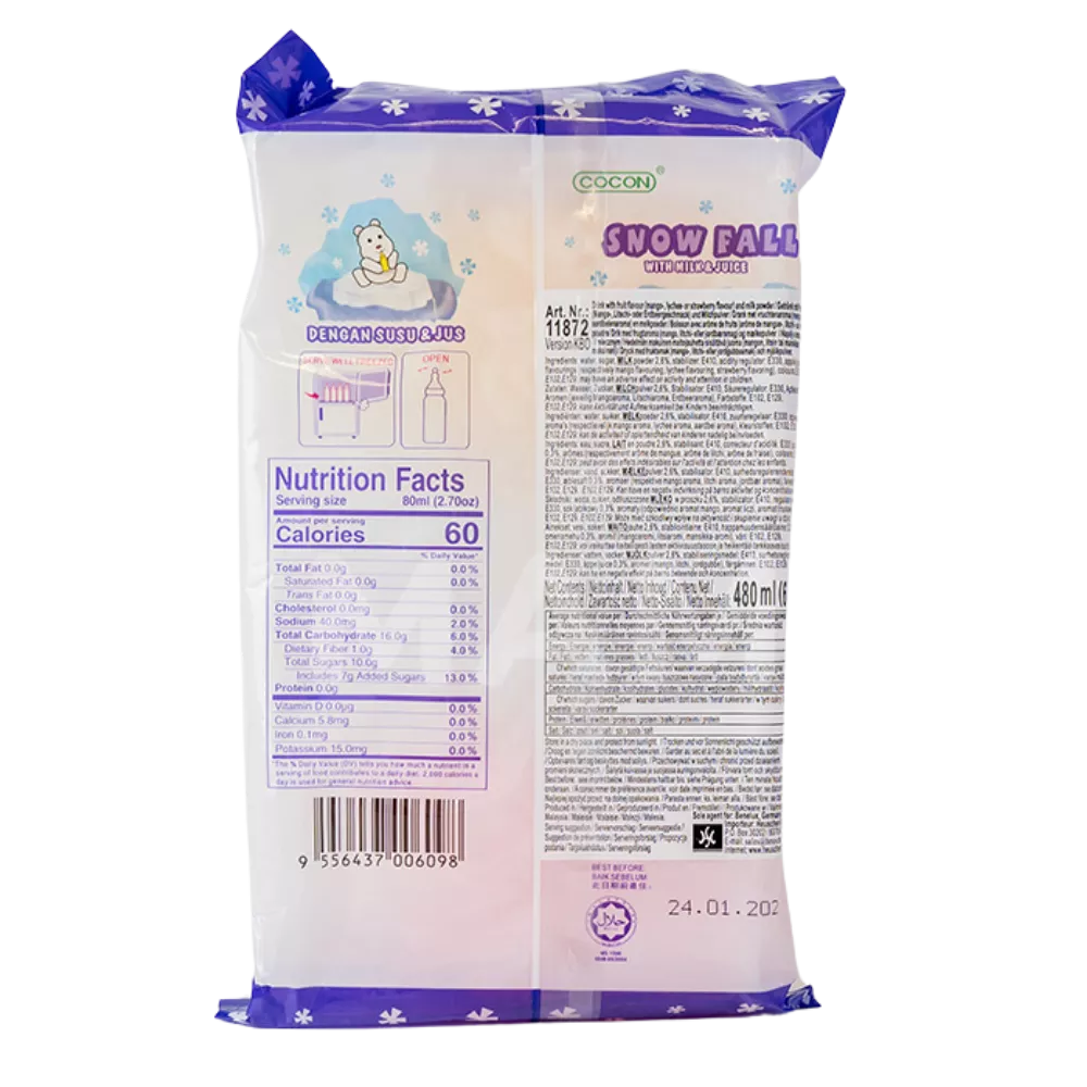 COCON Drinks Sneeuwval Melk & Sap Pk 480ML