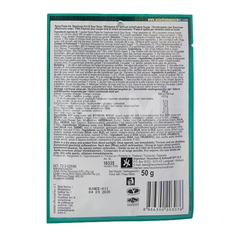 AHG Szechuan Heetzure Soeppasta 50G
