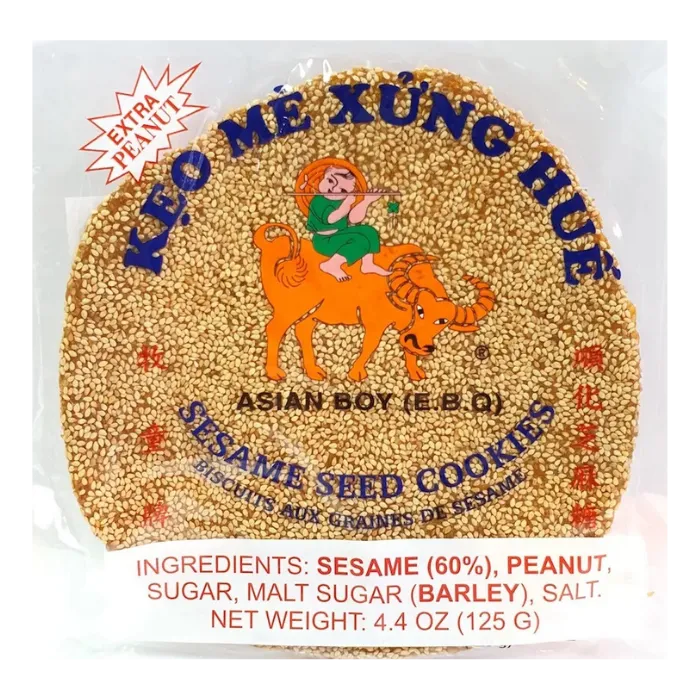 AZIATISCHE JONGEN Sesamzaadkoekjes Zacht Plat 125G