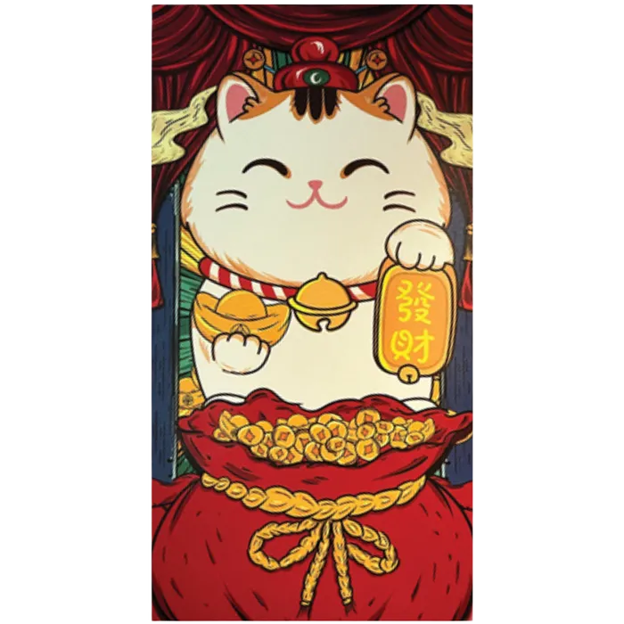Red Envelope Hong Bao Lucky Cat C 5pcs per pack