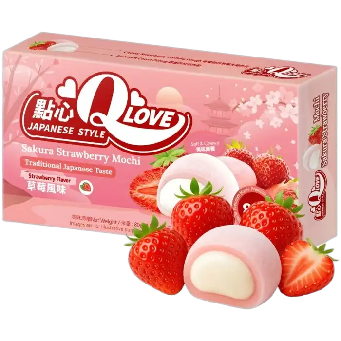 QLove Mini Mochi Sakura Aardbei 80G