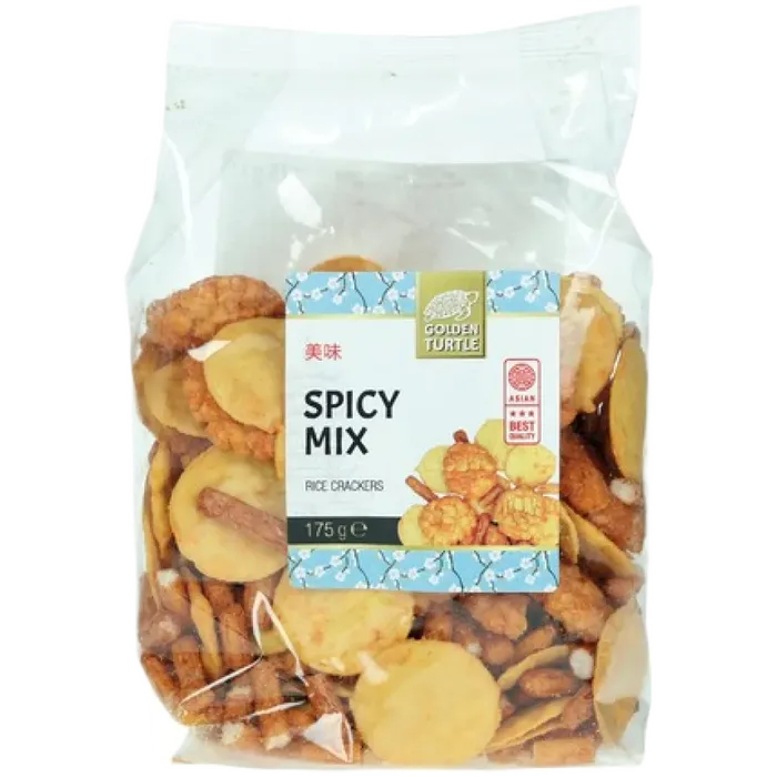GOLDEN TURTLE Rijstcrackers Pittige Mix 175G