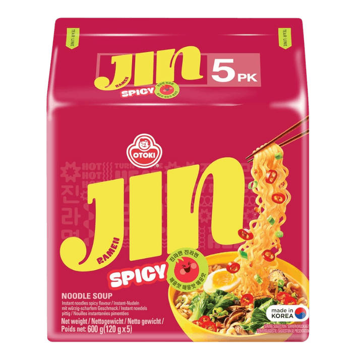 OTTOGI JIN Ramen Pittige grote zak (120 g x 5)
