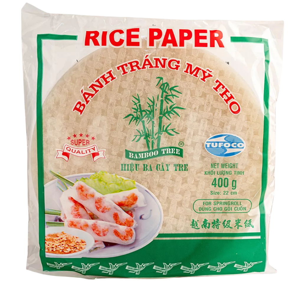 BAMBOO TREE Reispapier 22CM, Rund (Grün) 400G