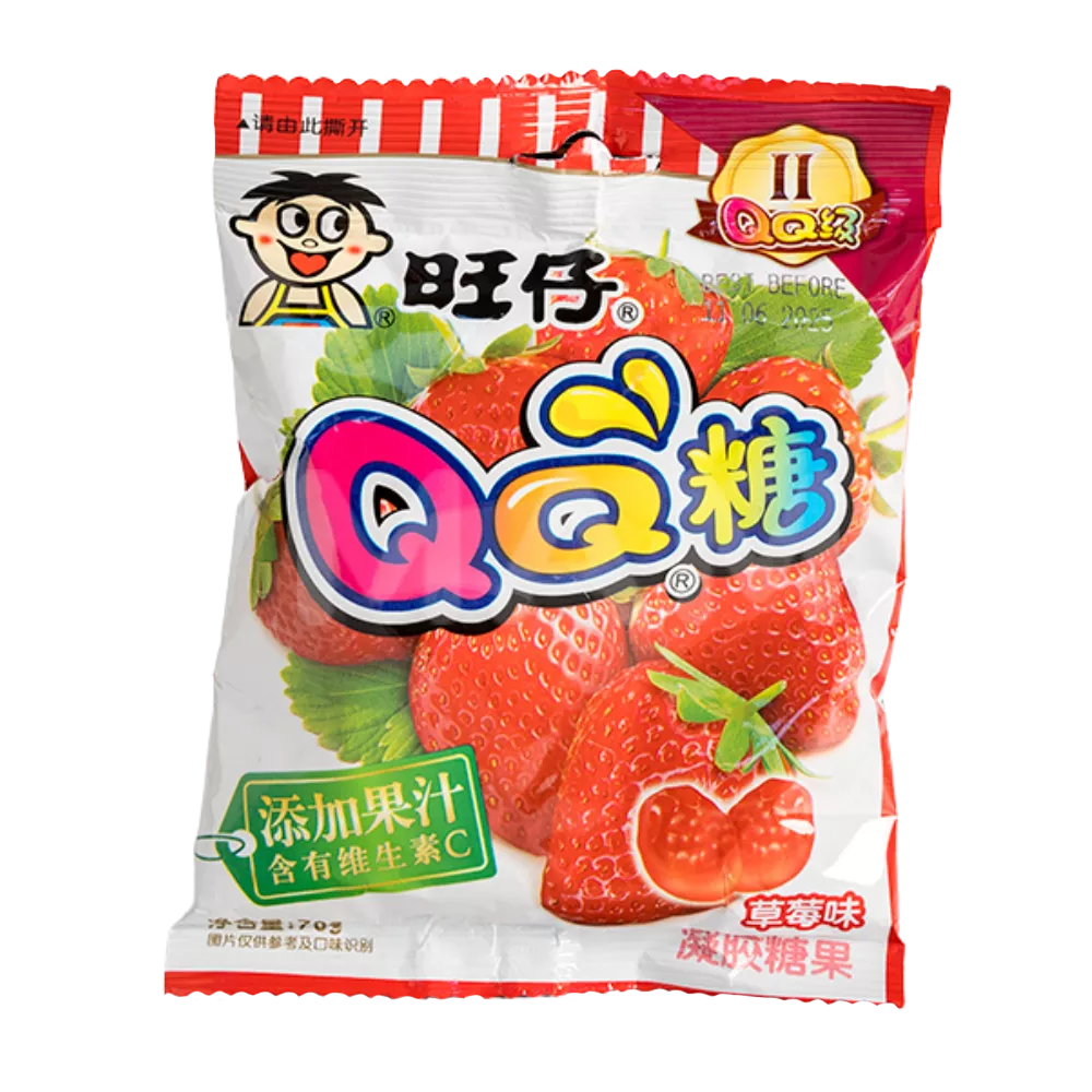 WANT WANT QQ Gummy Snoep Aardbei 70G