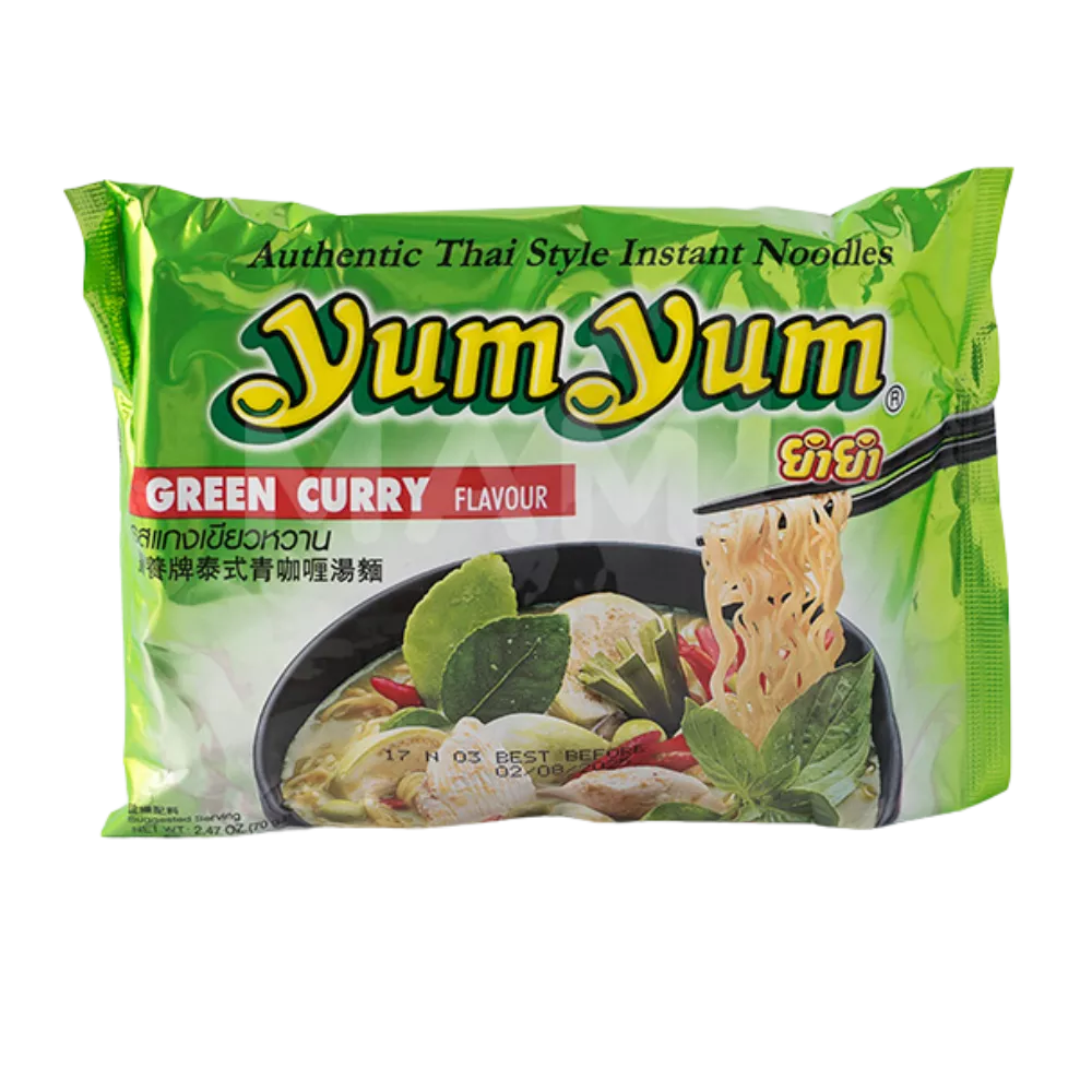 YUM YUM Instant Noedels Groene Curry Pk 70g