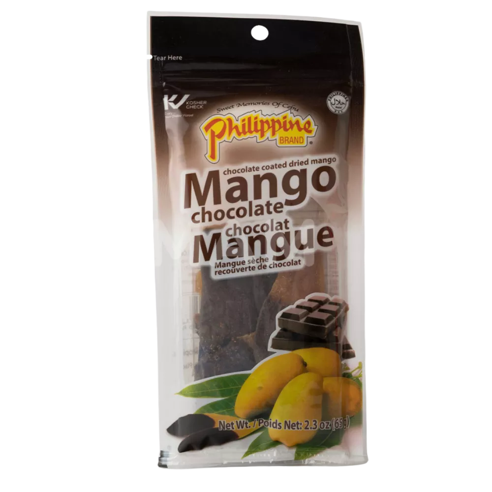 PHILIPPINE MERK Gedroogde mango's chocolade 68G