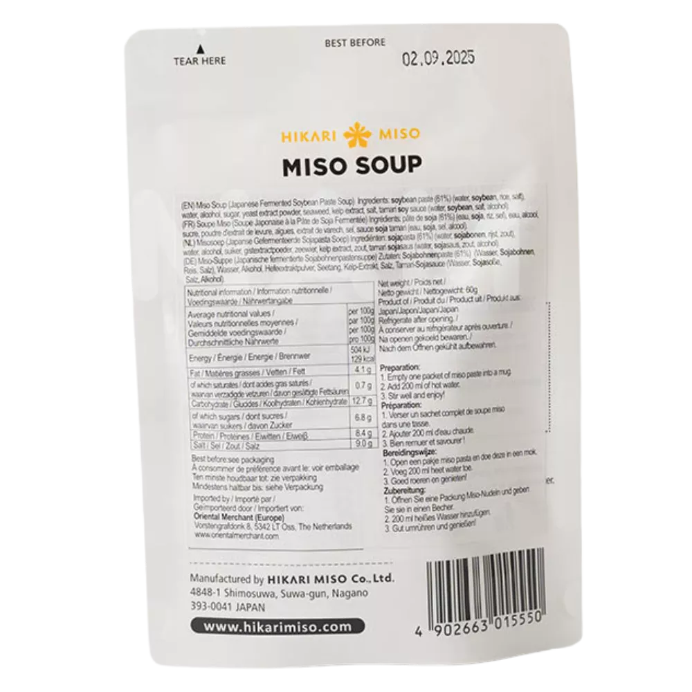 HIKARI MISO Instant Miso Miso Soep 3 Porties 60G
