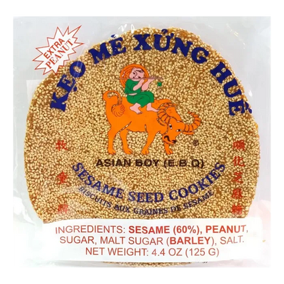 AZIATISCHE JONGEN Sesamzaadkoekjes Zacht Plat 125G