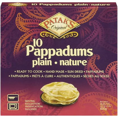 PATAK'S Pappadums Natuurlijk 100G
