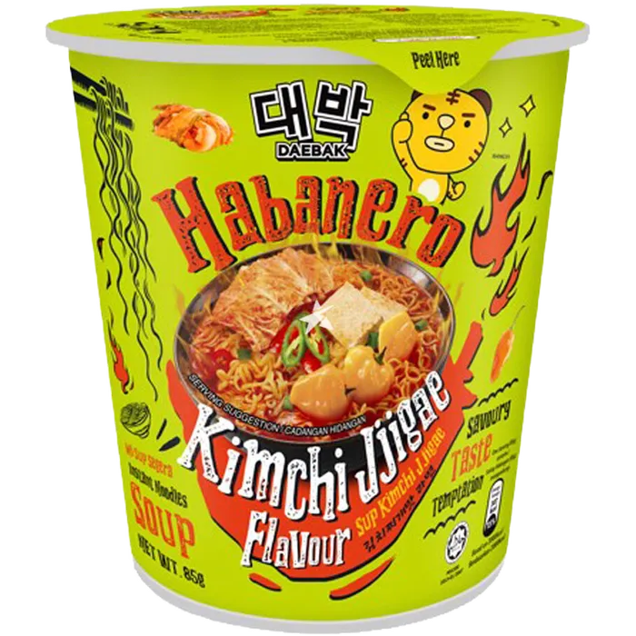 DAEBAK Habanero Kimchi Jjigae Noodles Cup 85G