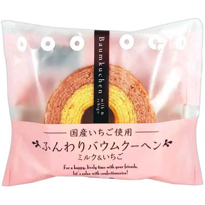 TAIYO Baumkuchen Mini Melk Aardbei 60G