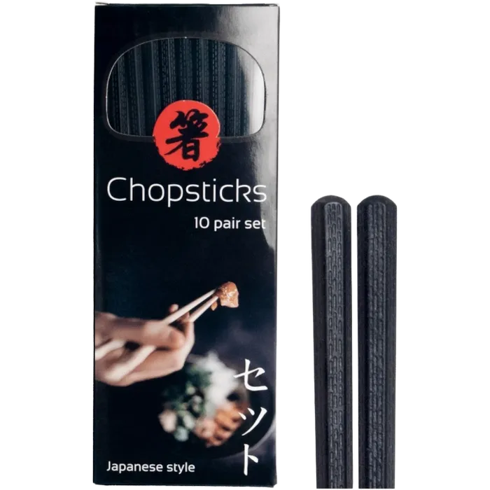 ALLOY Chopsticks black 10 Pairs 22,5cm