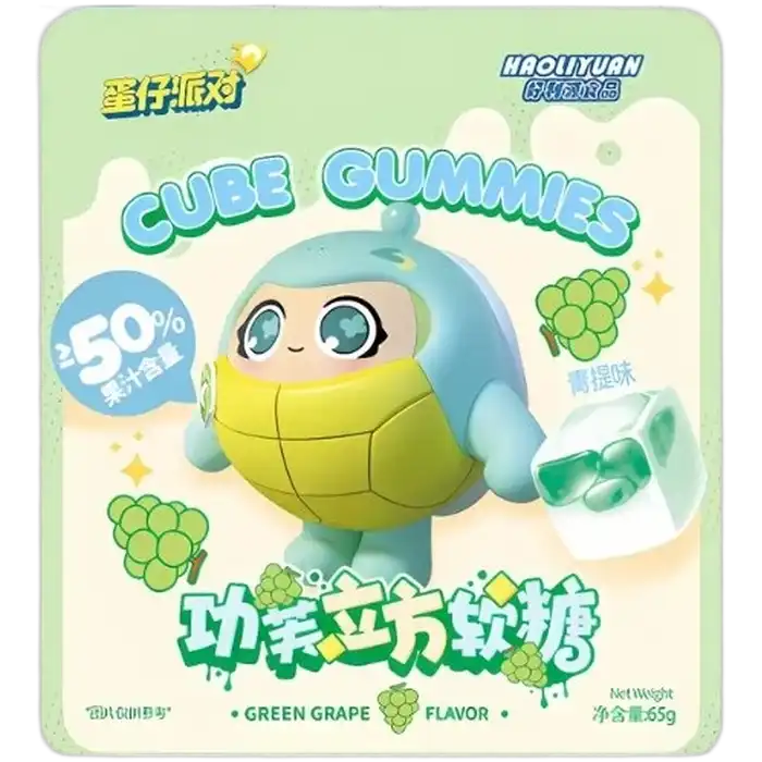 HAOLIYUAN Gevulde Kubus Gummies Groene Druif 65G