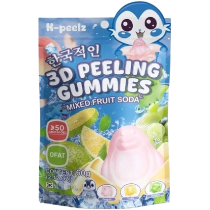 K-PEELZ Afpelbare Gummies Gemengde Fruit Frisdrank 60G