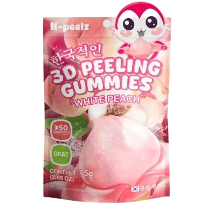 K-PEELZ Afpelbare Gummies Witte Perzik 75G