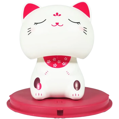 Lucky Cat Solar Kawaii close eyes Ø7cm/H9cm