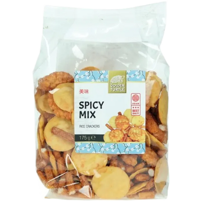 GOLDEN TURTLE Rijstcrackers Pittige Mix 175G