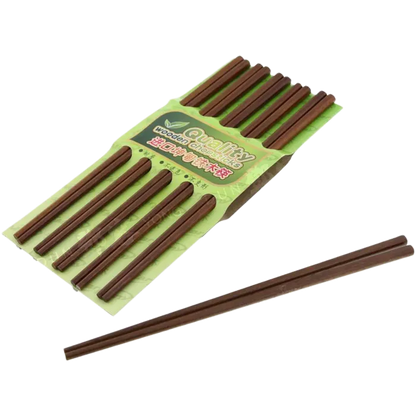 Eetstokjesset 5 paar bruin hout 22,5cm