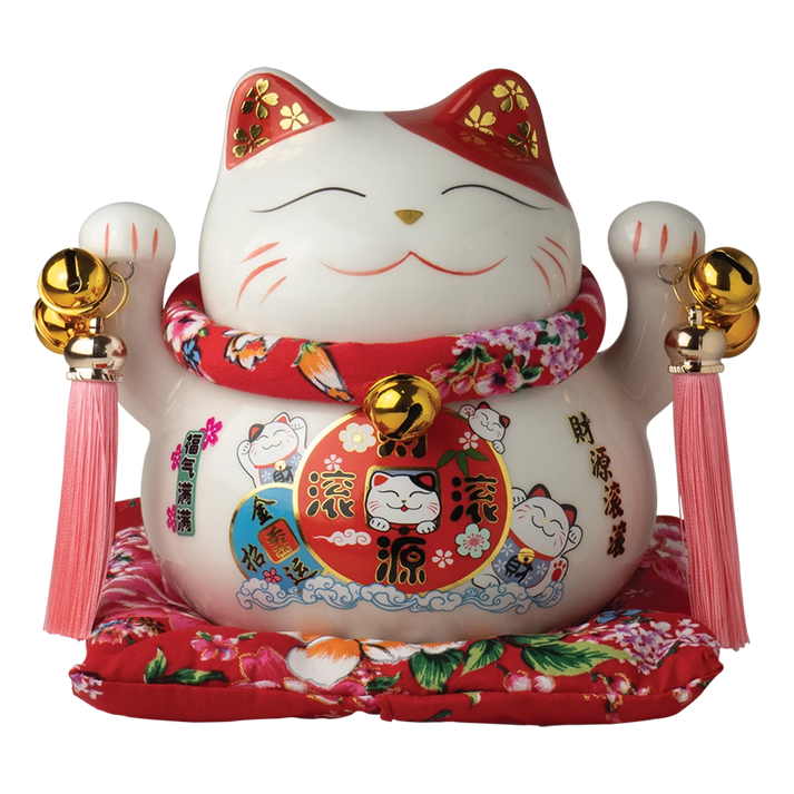 Jade Tempel porselein Spardo. Maneki Neko WIT