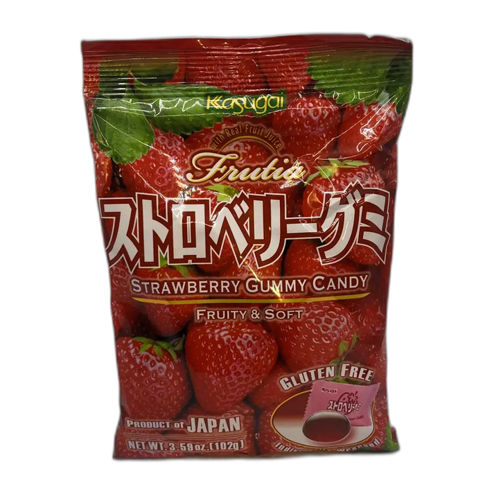 KASUGAI fruitgom aardbeiensmaak 102G