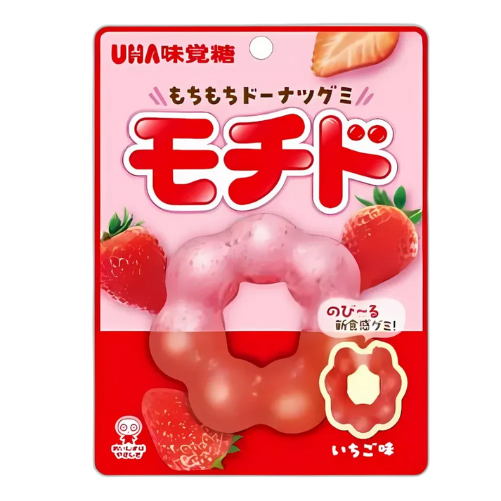 UHA Mikakuto Mochido Strawberry Gummy 40g – Op Mochi geïnspireerde aardbeiensnack