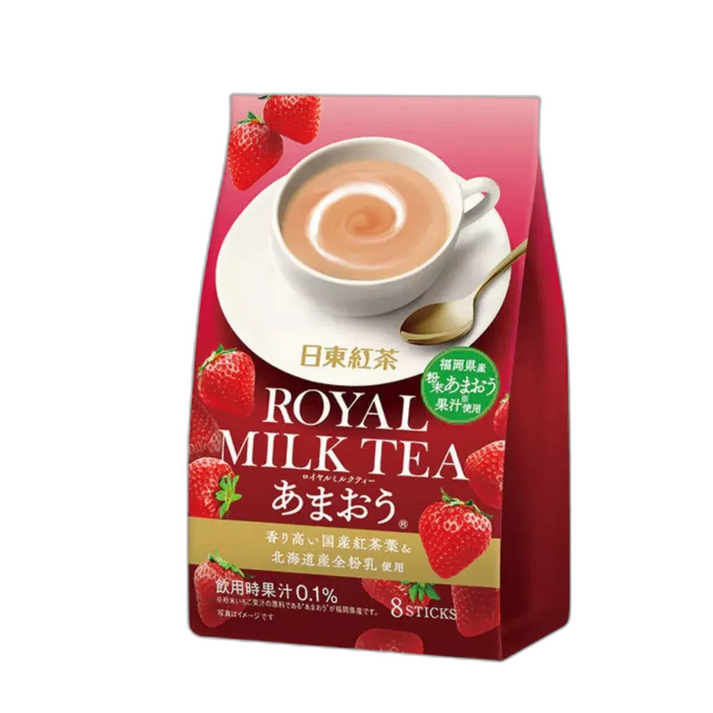 NITTO Royal Milk Tea Strawberry – aardbeienmelkthee uit Japan, 120g