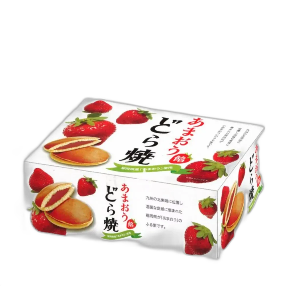 Dorayaki Strawberry & Bean 216G – Japanische Süßigkeit mit Amaou-Erdbeeren