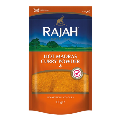 Rajah Hot Madras Kerriepoeder 100G