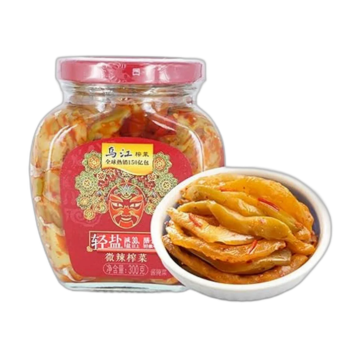 WU JIANG Geconserveerde Mosterdstrepen – Ingelegde Mosterdgroenten 80G