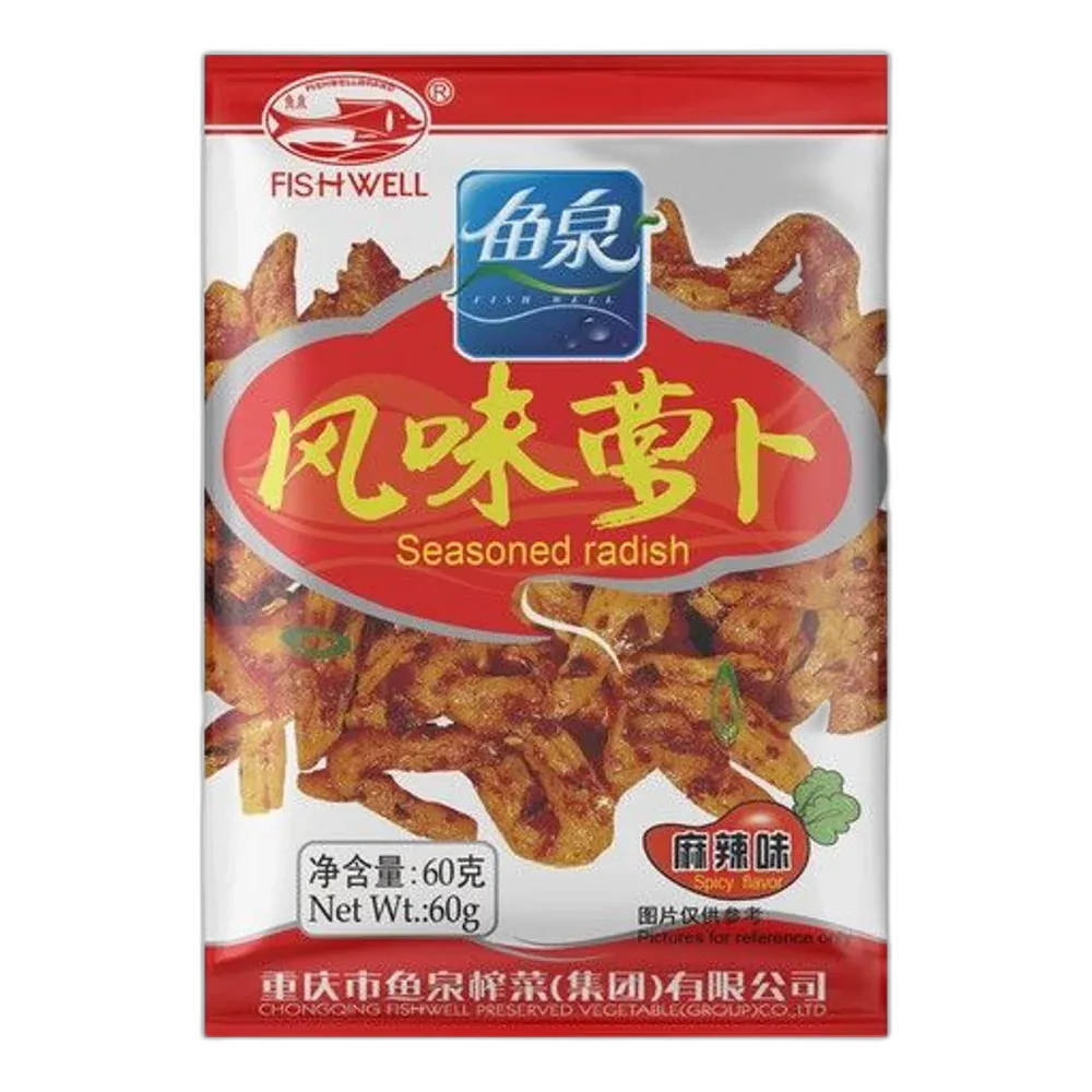 FISH WELL Gekruide Radijs 60g – Pittig Chinees bijgerecht