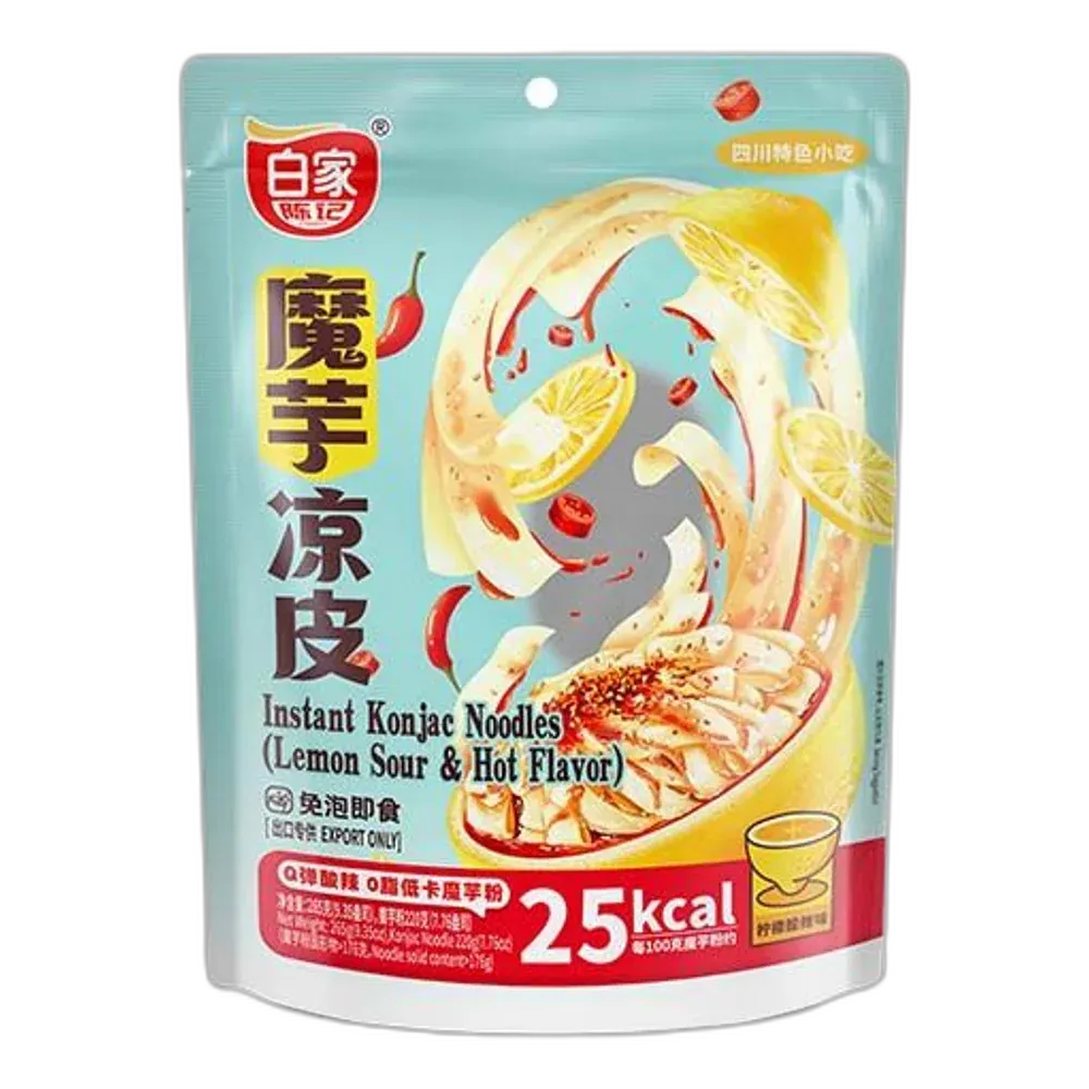 BAIJIA Konjac Instant Noedels Citroen – Veganistisch en Koolhydraatarm 265g