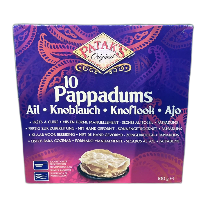 PATAK'S Pappadums Knoflook 100G
