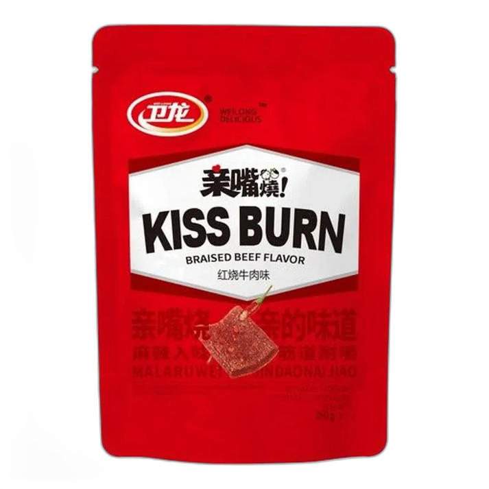 WEILONG Kiss Burn – Gestoofde Rundvleessnack uit China | 260g