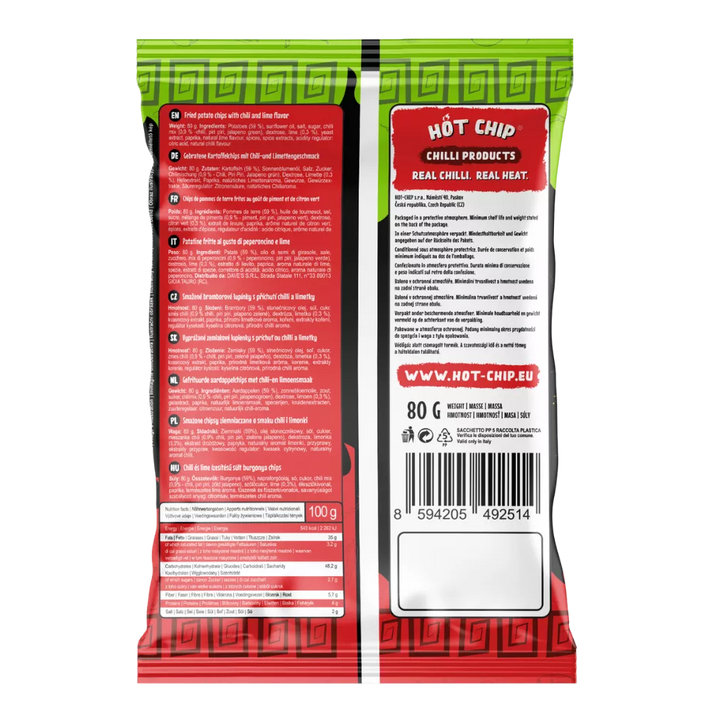 HOT CHIP Aardappelchips Chili & Limoen 80G