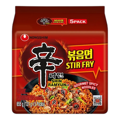 NONGSHIM Shin Ramyun Roerbak 5x131G – Pittige Koreaanse instantnoedels