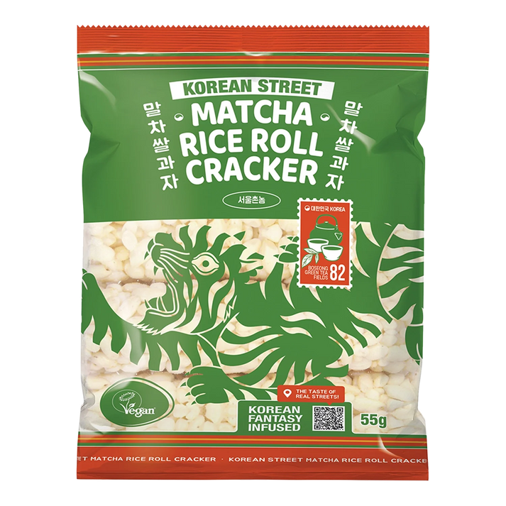 KOREAANSE STRAAT Rijstcrackers Matcha 55G
