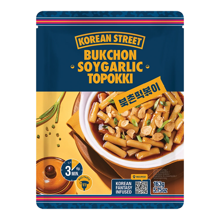 KOREAANSE STRAAT Topokki Soja Knoflook, 163G