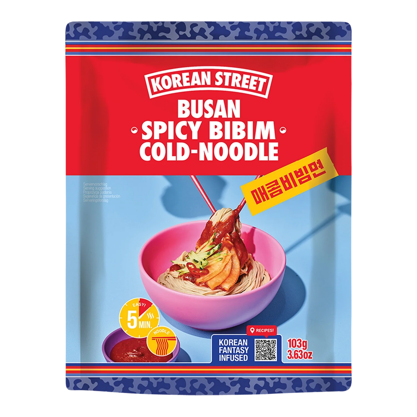KOREAANSE STRAAT Bibim Koude Noodle Busan Pittig 162,5G