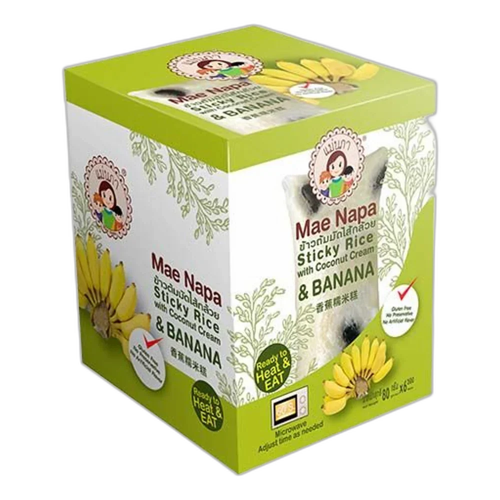 MAE NAPA Gestoomde Kleverige Rijstcake Kokos & Banaan 80G