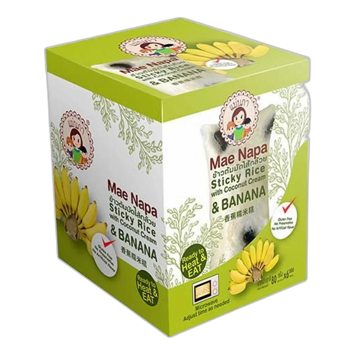 MAE NAPA Gestoomde Kleverige Rijstcake Kokos & Banaan 80G