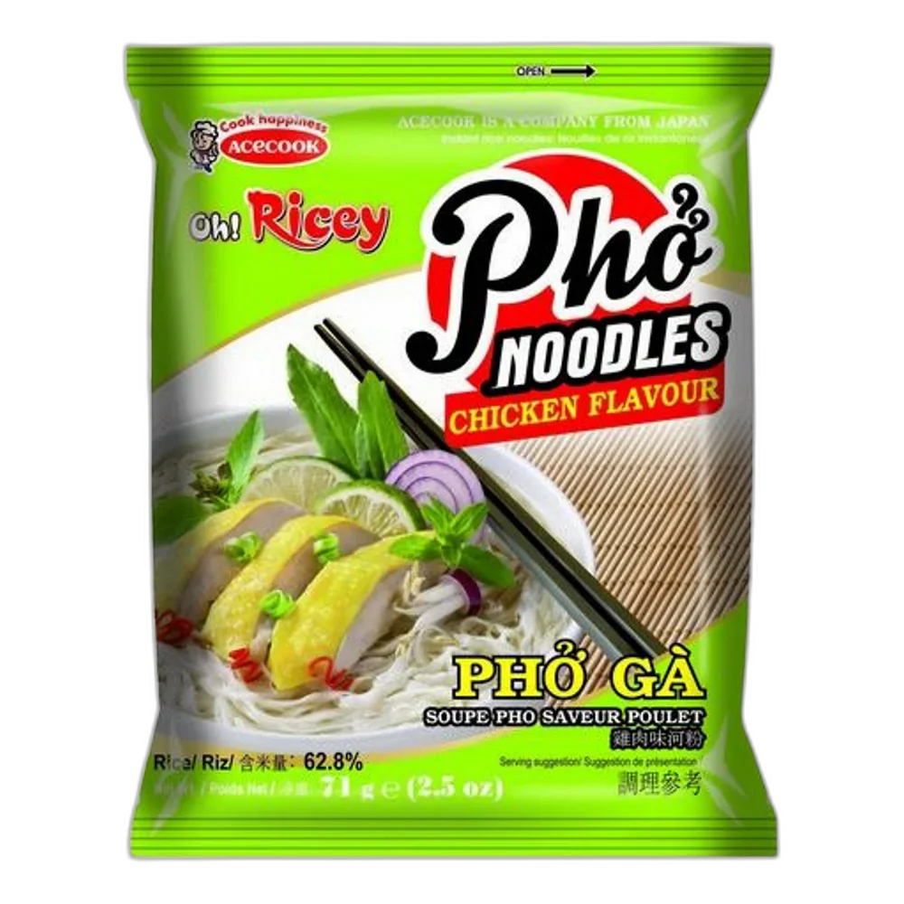 ACECOOK OH! Rijstachtige Pho Noedels Kip 71G