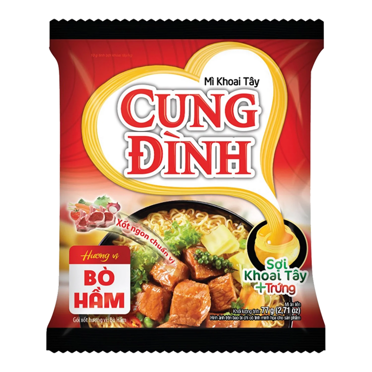CUNG DINH Instantnoedels Gestoofd Rundvlees 77G