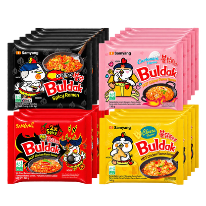 SAMYANG Buldak 20er Tasting Bundle mit Cheese, Carbonara, Original & 2xSpicy